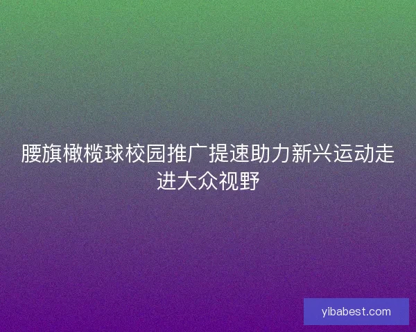 腰旗橄榄球校园推广提速助力新兴运动走进大众视野 腰旗橄榄球校园推广提速助力新兴运动走进大众视野